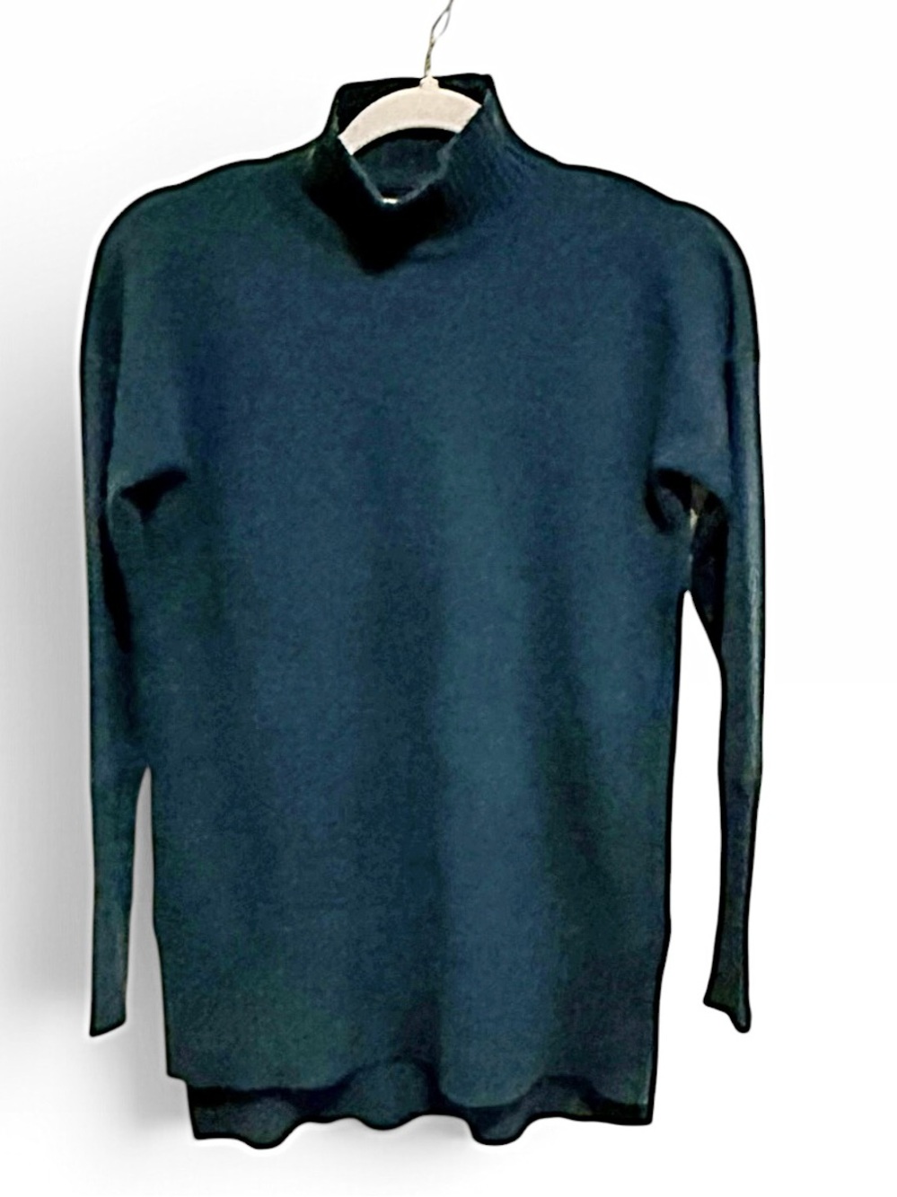 Cynthia Rowley 100% Cashmere Teal Turtleneck Sweater